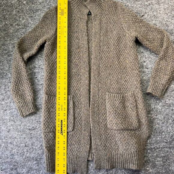 Cynthia Rowley Cardigan Sweater Womens S Brown Wool Mock Neck Open Front - Picture 6 of 7